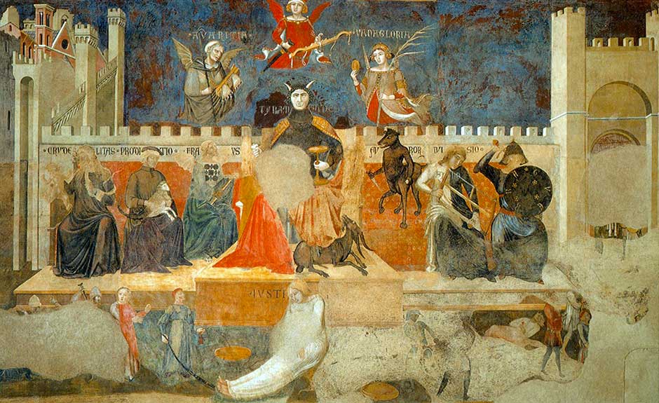 Allegoria del Cattivo Governo, 1338-1339, Sala della Pace, Palazzo Pubblico, Siena